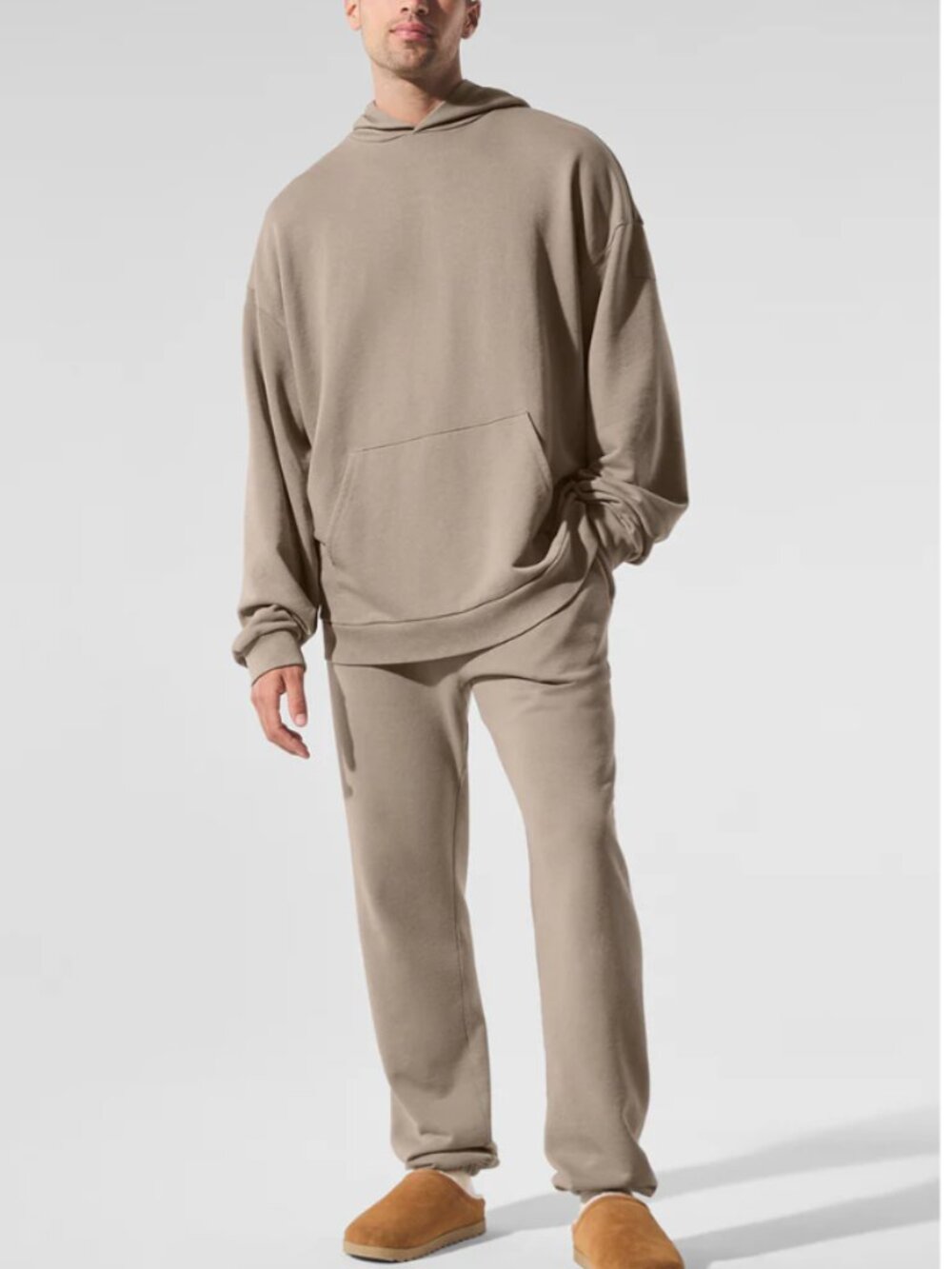 Alo Yoga Men's Chill Vintage Wash Hoodie & Sweatpant Set Gravel S